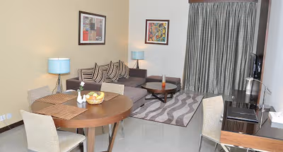 Bright living area at Airport Road Serviced Apartments, Al Nahyan