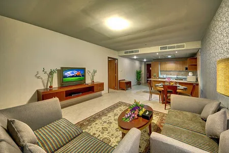 Living area at Kuwait St. Residences Serviced Apartments, Bur Dubai