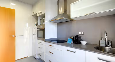 Equipped Kitchen at Carrer del Callao Serviced Apartments
