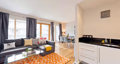 living space at Docklands apartment