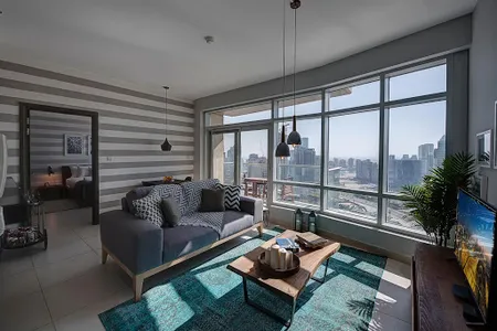 Living area at Sheikh Mohammed bin Rashid Blvd Serviced Apartment, Downtown