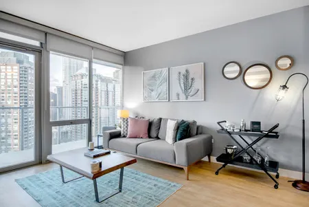 Bright living area at East Wacker Drive #2103 Serviced Apartment, The Loop