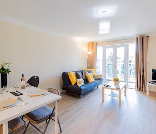 Bright living room at Handleys Court