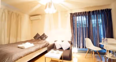 Comfy living area at Ishikawacho Apartments