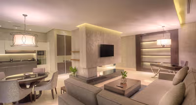 Living area at Abdullah Abu Qurah Street Serviced Apartment