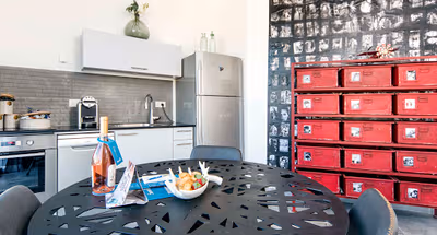 Kitchen at Allenby Street Serviced Apartment