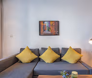 Spacious living room at Silverine Tower Serviced Apartments, Dubai Marina