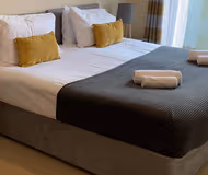 King sized bedroom at Drummond Apartment