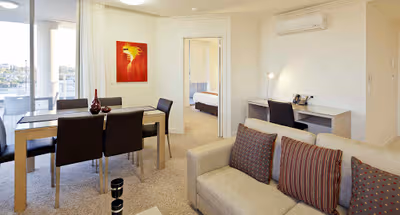 Simplistic living area in Quest South Brisbane