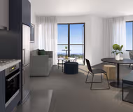 Simplistic living area in Quest New Quay