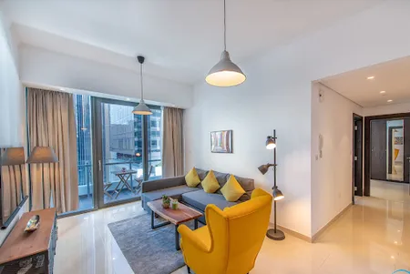 Cosy living area in Silverine Tower Serviced Apartments, Dubai Marina