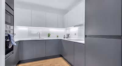 Fully equipped kitchen at Hackney Wick Serviced Apartments by MySquare