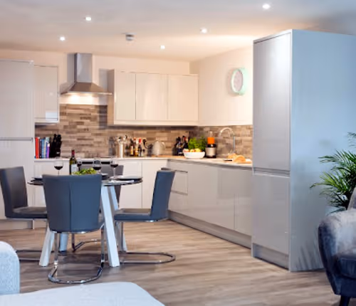 Fully equipped kitchen at 7Zero1 Apartments on South 5th Street