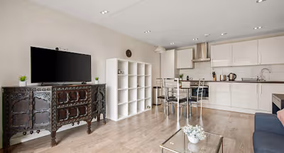 Living room at Hoxton Apartments by Mysquare