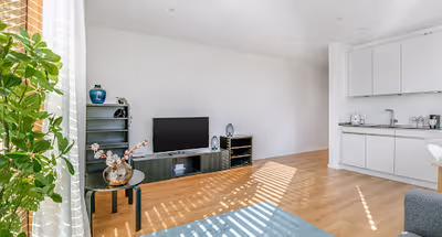 Living area at Short Term Rentals apartment