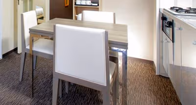 Simplistic living area in Tokui-Cho Serviced Apartments