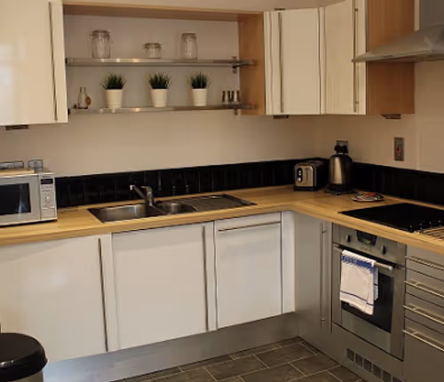 Fully equipped kitchen at Centralofts Apartments on Waterloo Street