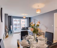 Bright living area at Placido Serviced Apartments