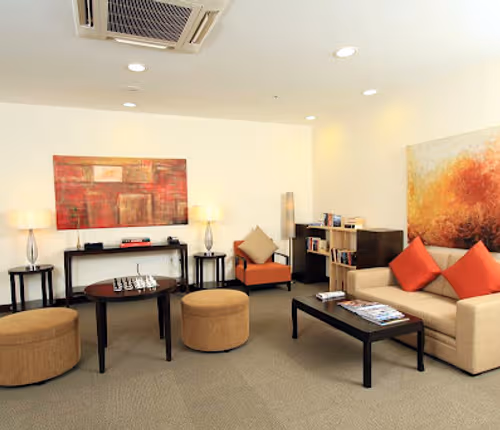 Comfy living area at Somerset Greenways Chennai