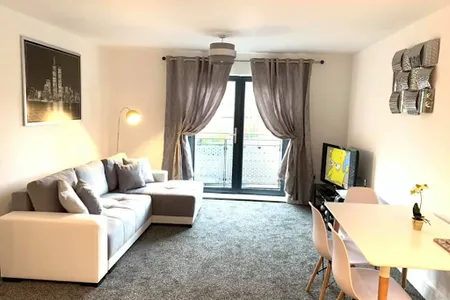 Living area at Grand Central Deluxe Apartments