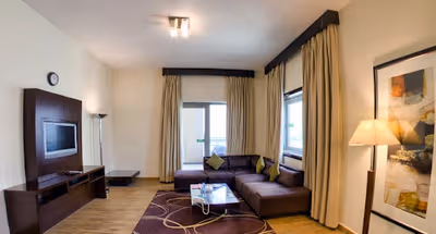 Living area at Clock Tower Street Serviced Apartments, Deira