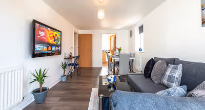 Living area at Grove Apartment