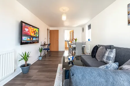 Living area at Grove Apartment