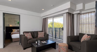living space at Ponsonby Road serviced apartment