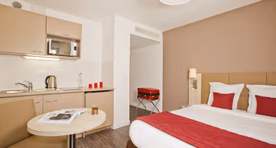 Luxury bedroom at Nanterre La Defense Serviced Apartment, Champs Elysees