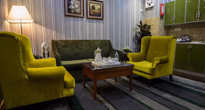 Living area at Al Manani Street Serviced Apartment