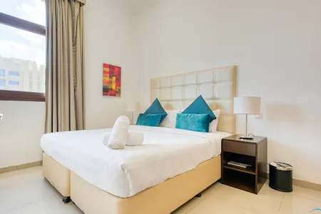 Bedroom at Lincoln Park Serviced Apartment, Al Barsha