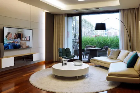 Comfy living area at Somerset Jeju Shinhwa World