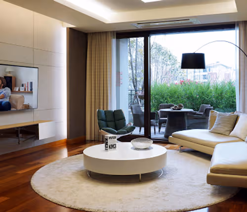 Comfy living area at Somerset Jeju Shinhwa World