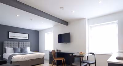 Luxury bedroom at Newington Street in Liverpool City
