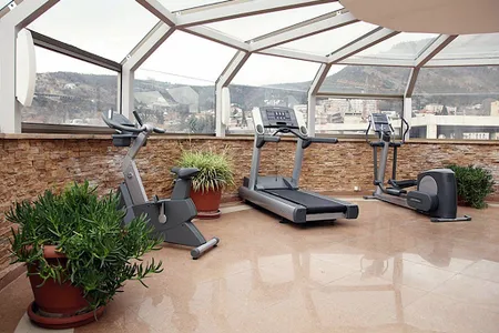 Simplistic living area in Citadines City Centre Tbilisi