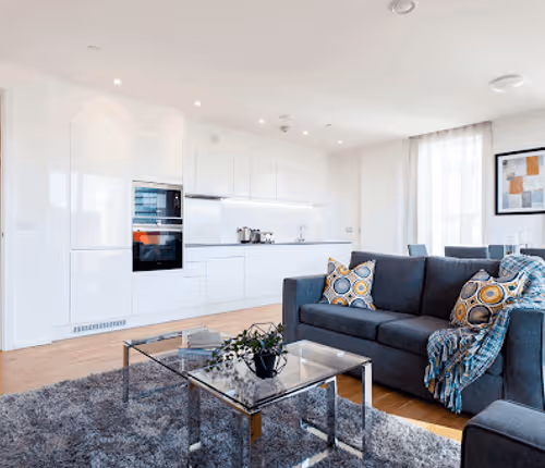 Living area at Clover Court