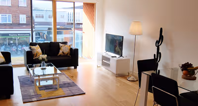 Living area at Ruislip Apartments