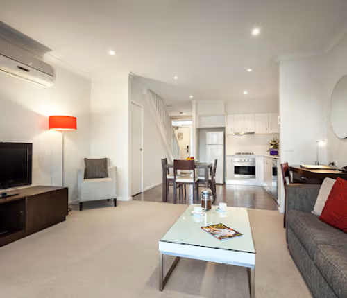 Simplistic living area in Quest Sanctuary Lakes