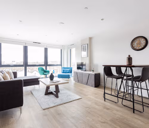 Living area at The Camden Apartment