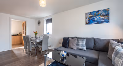 Bright living space at Grove Apartment