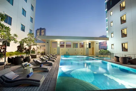 Stunning living area in Ascott Waterplace Surabaya