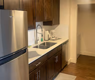 Full kitchen at First Ave Brigham