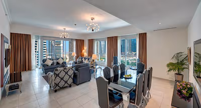Comfy living area at Al Emreef Street Serviced Apartments, Dubai Marina