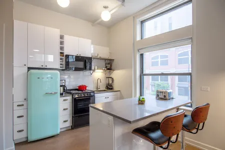 Fully equipped kitchen at W. Chicago Avenue #216 Serviced Apartment, River North