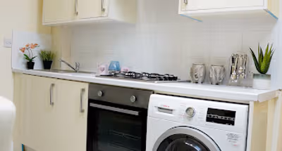 Fully equipped kitchen at 216 CR