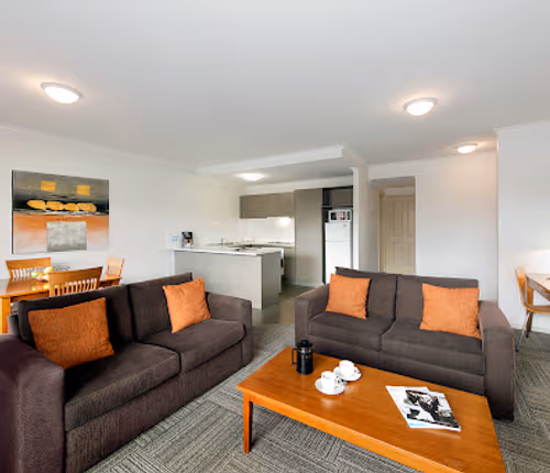 Simplistic living area in Quest Bendigo