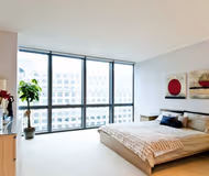 Bedroom at Canary Wharf apartment