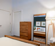 King sized bedroom at W. Washington Blvd #602 Serviced Apartment, West Loop