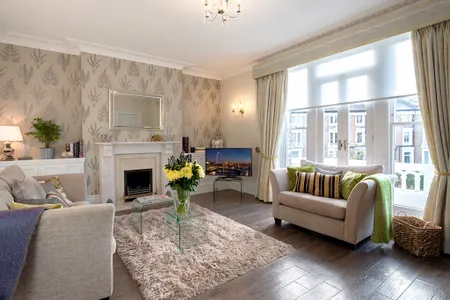 Bright living room at Barons Apartments near St Margarets Twickenham