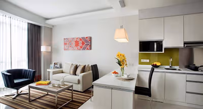 Stunning living area in Citadines Uplands Kuching